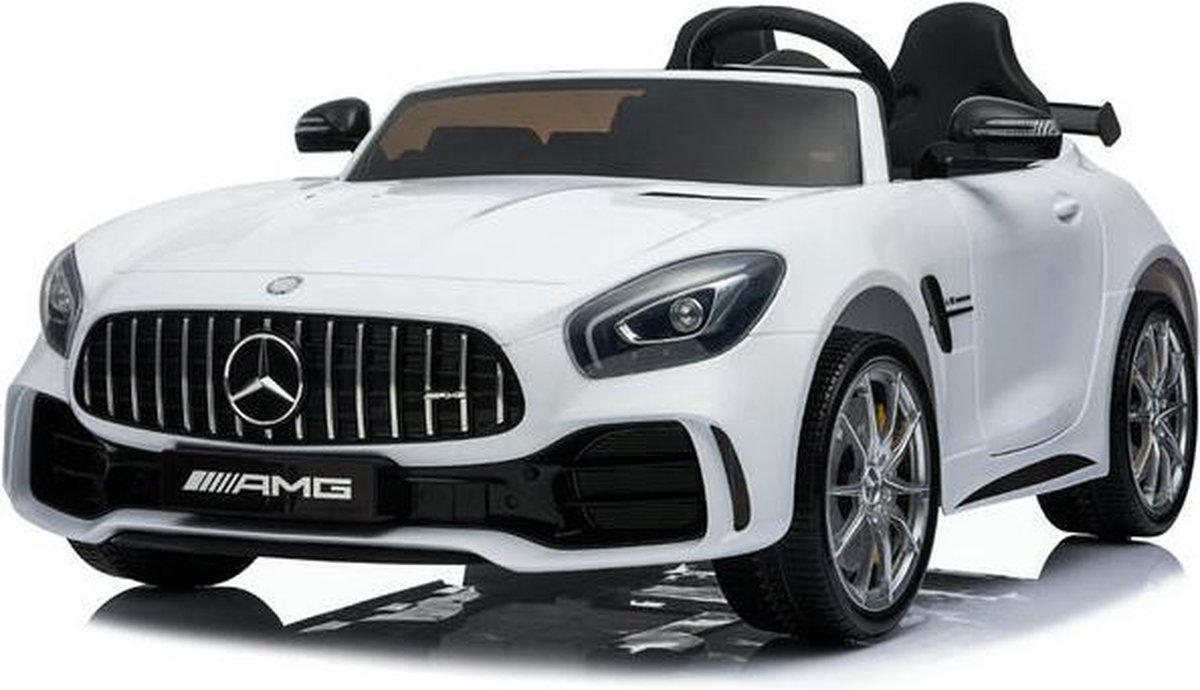 Mercedes GTR AMG Wit - 2 persoons - Leder - Softstart | Elektrische Kinderauto | Met afstandsbediening